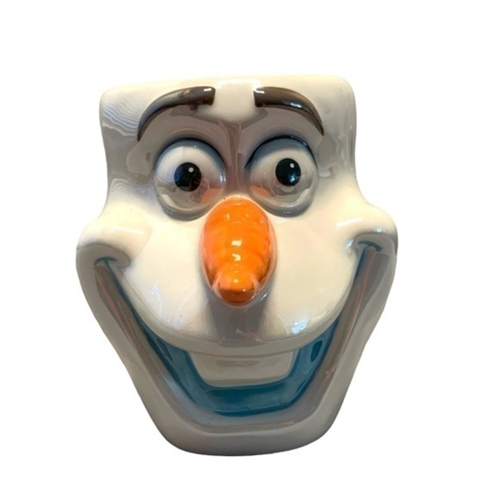 Disney Frozen Olaf Snowman Christmas Snowflake Coffee Mag Cup White Blue Orange